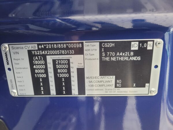 Scania S770 4X2  New Full air retarder alcoas  G38 gearbox  full paint from factory  2025   117km - Afbeelding 7